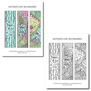 If you have, are, or know a mom these bookmarks are so cute and perfect! Print them in color or add an extra touch by coloring them. They are lovely! And EVERY MOM will love them.