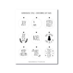 farmhouse style christmas gift tags