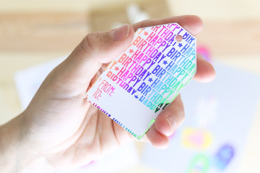 From/to Birthday gift tags with foil effects