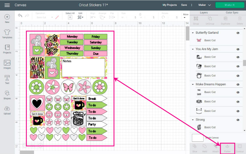 How to Make Stickers with your Cricut +Free Sticker Layout Templates ...