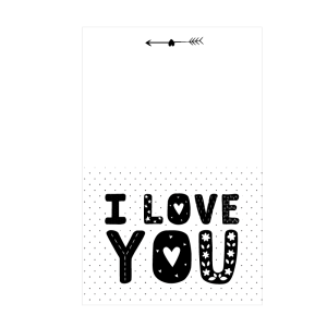 I love you scandinavian print then cut card