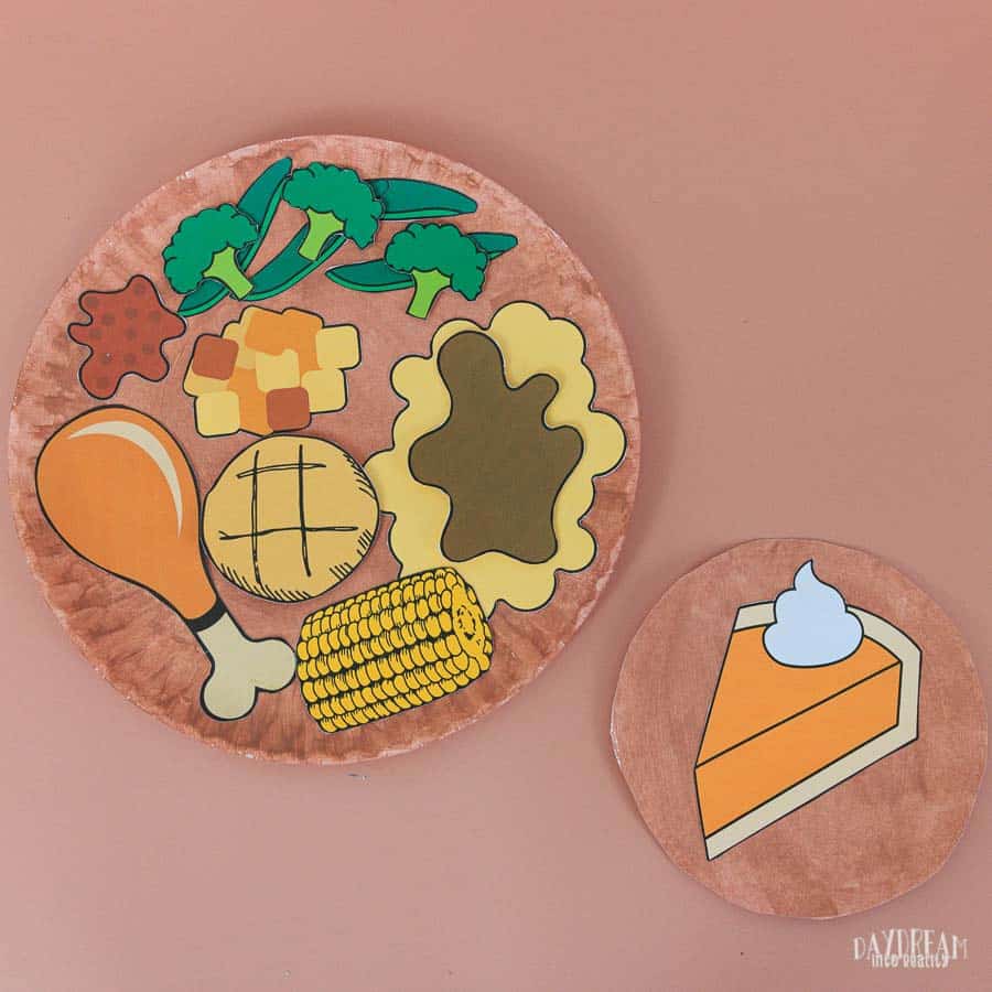 thanksgiving dinner paper plate craft | free pdf template