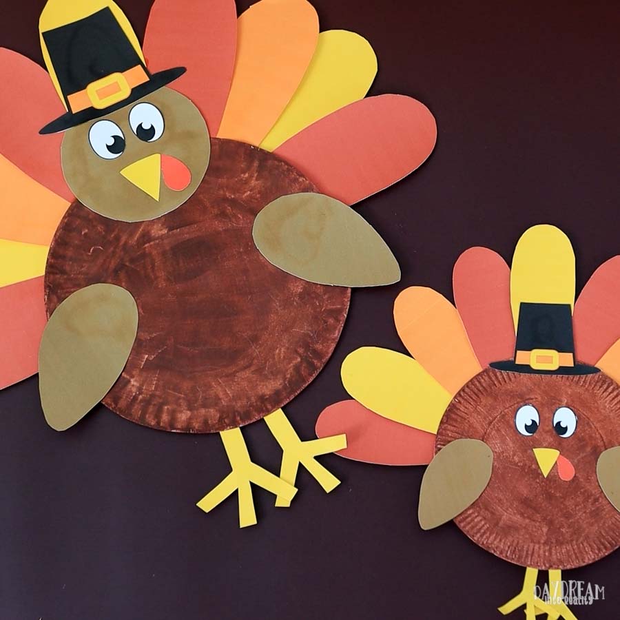 paper plate turkey craft for kids | free pdf template! ~ daydream