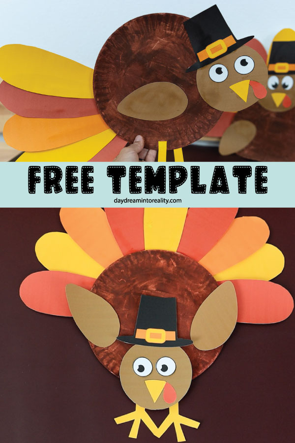 Paper Plate Turkey Craft for Kids | Free PDF Template! ~ Daydream Into ...