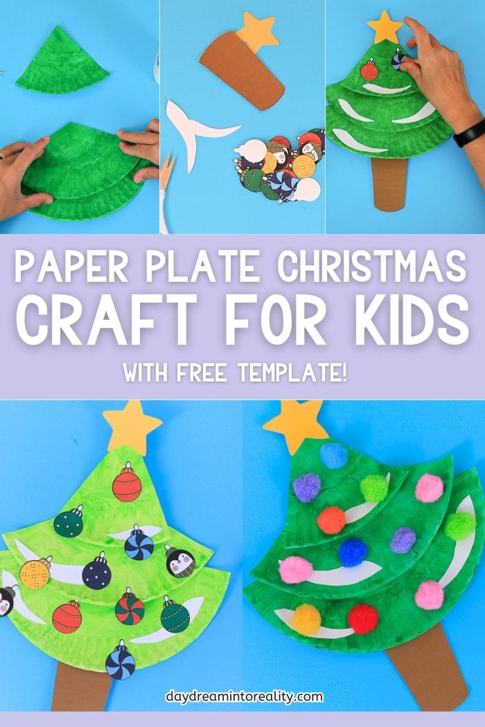 Paper Plate Christmas Tree Craft for Kids | Free PDF Template ...