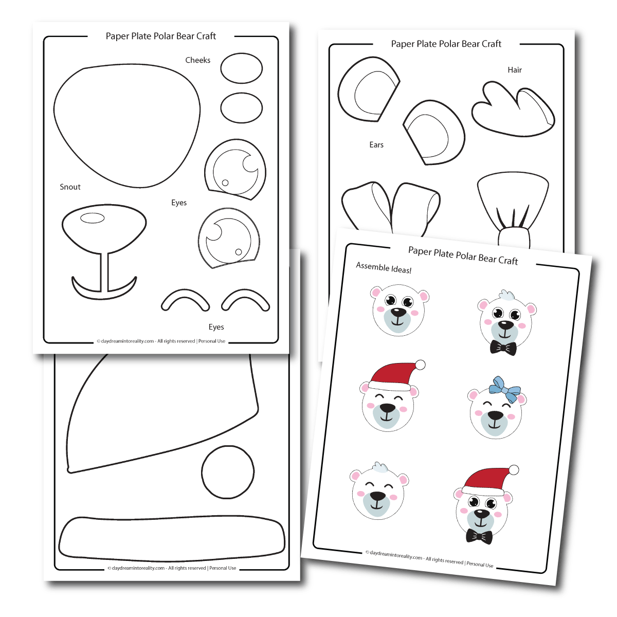 Paper Plate Polar Bear Craft for Kids | FREE PDF Template! ~ Daydream ...
