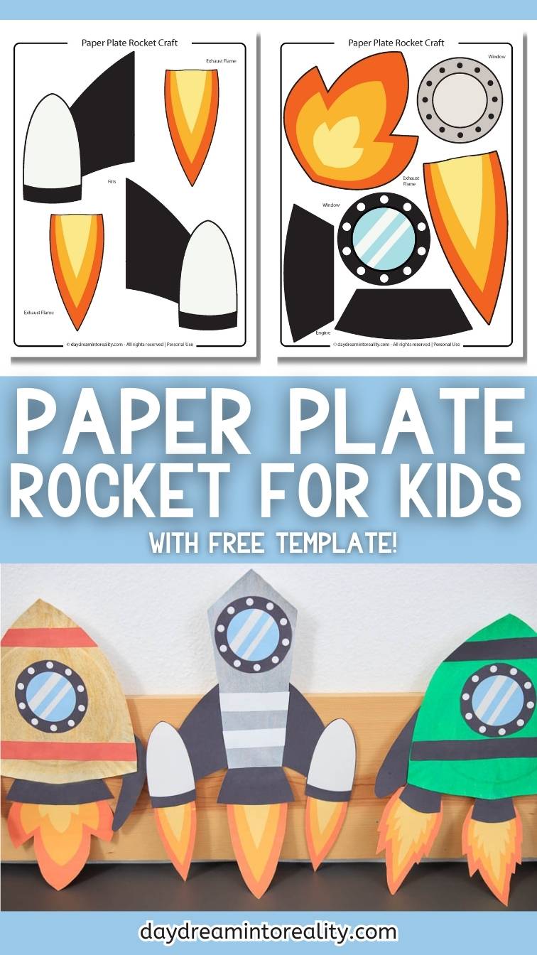 Paper Plate Rocket Craft for Kids | Free PDF Template! ~ Daydream Into ...