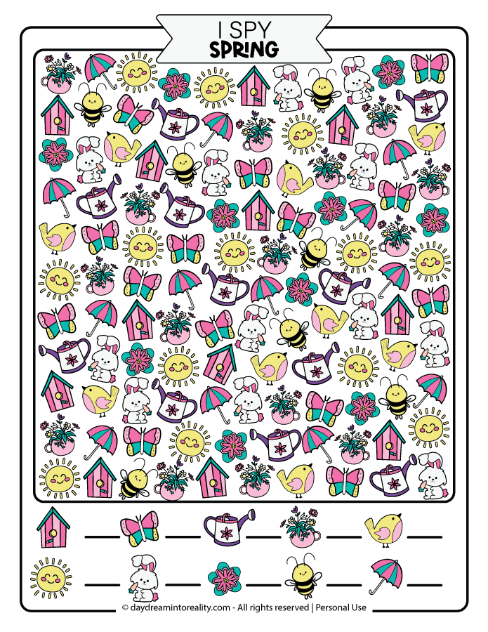 Spy Spring Chart Spring I Spy Free PDF Printable | Easy, Medium, and Hard! ~ Daydream ...