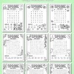 Spring Word Search Free Printables - Pinterest Image 1