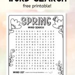 Spring Word Search Free Printables - Pinterest Image 7