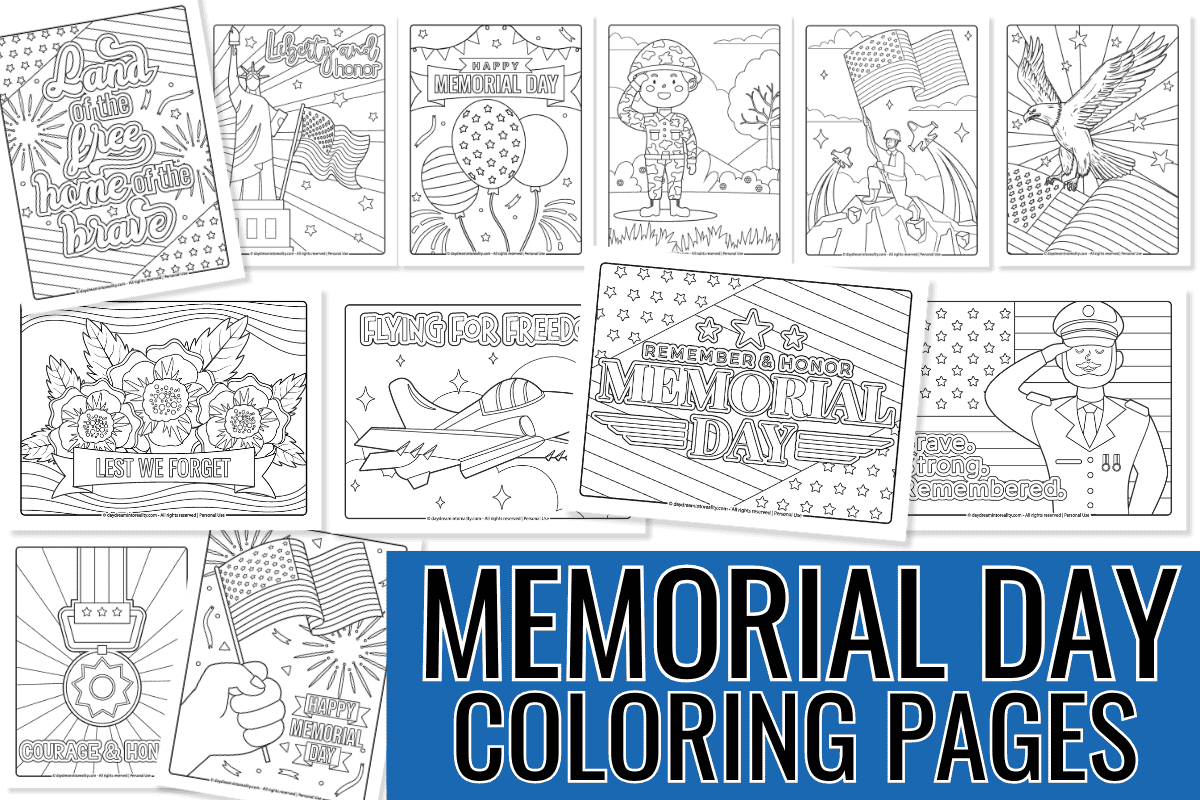 Memorial Day Coloring Pages Horizontal- Square Featured Image