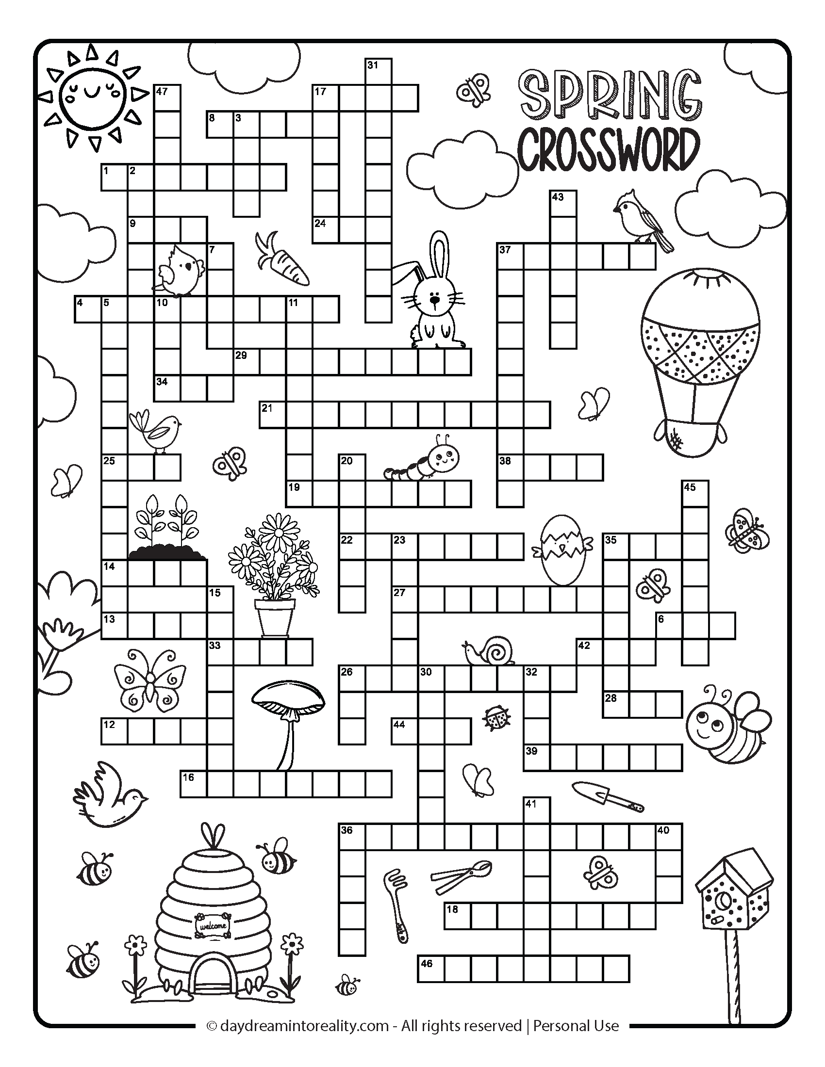 Spring Crosswords Advanced - 52 words