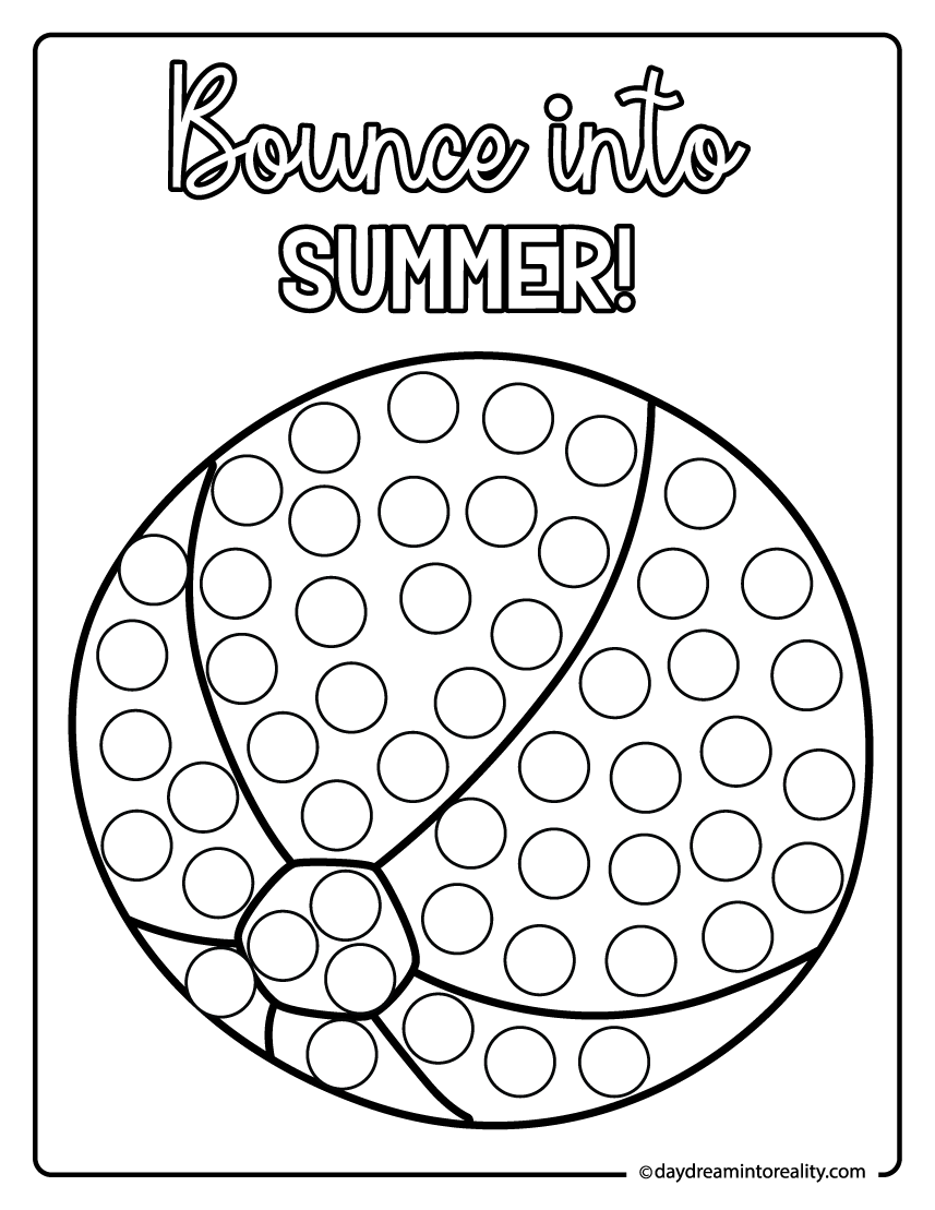 Bouncy beach ball summer dot art for kids