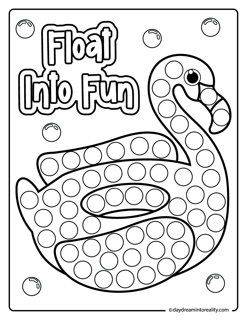 Flamingo floaty summer dot art for preschoolers