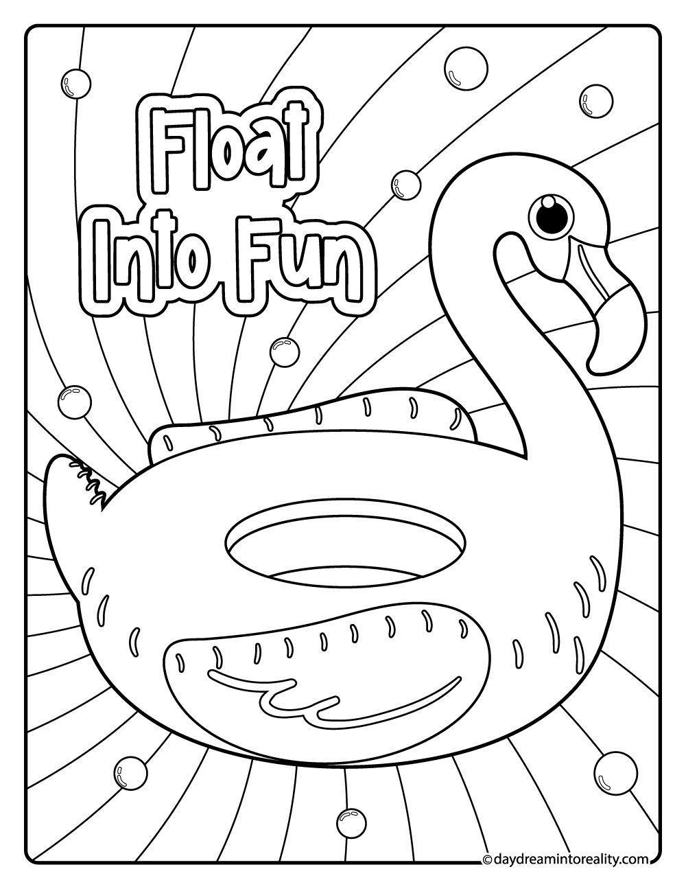 Float into fun flamingo float coloring page