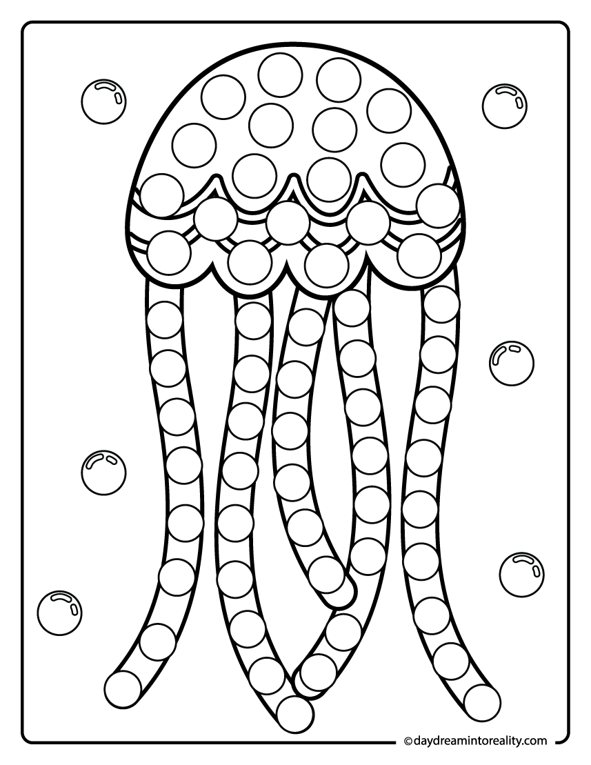 Jellyfish ocean animal dot marker activity