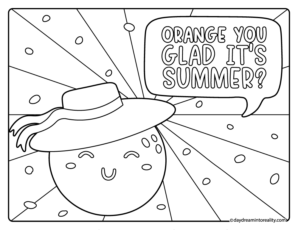 Orange you glad it’s summer coloring page