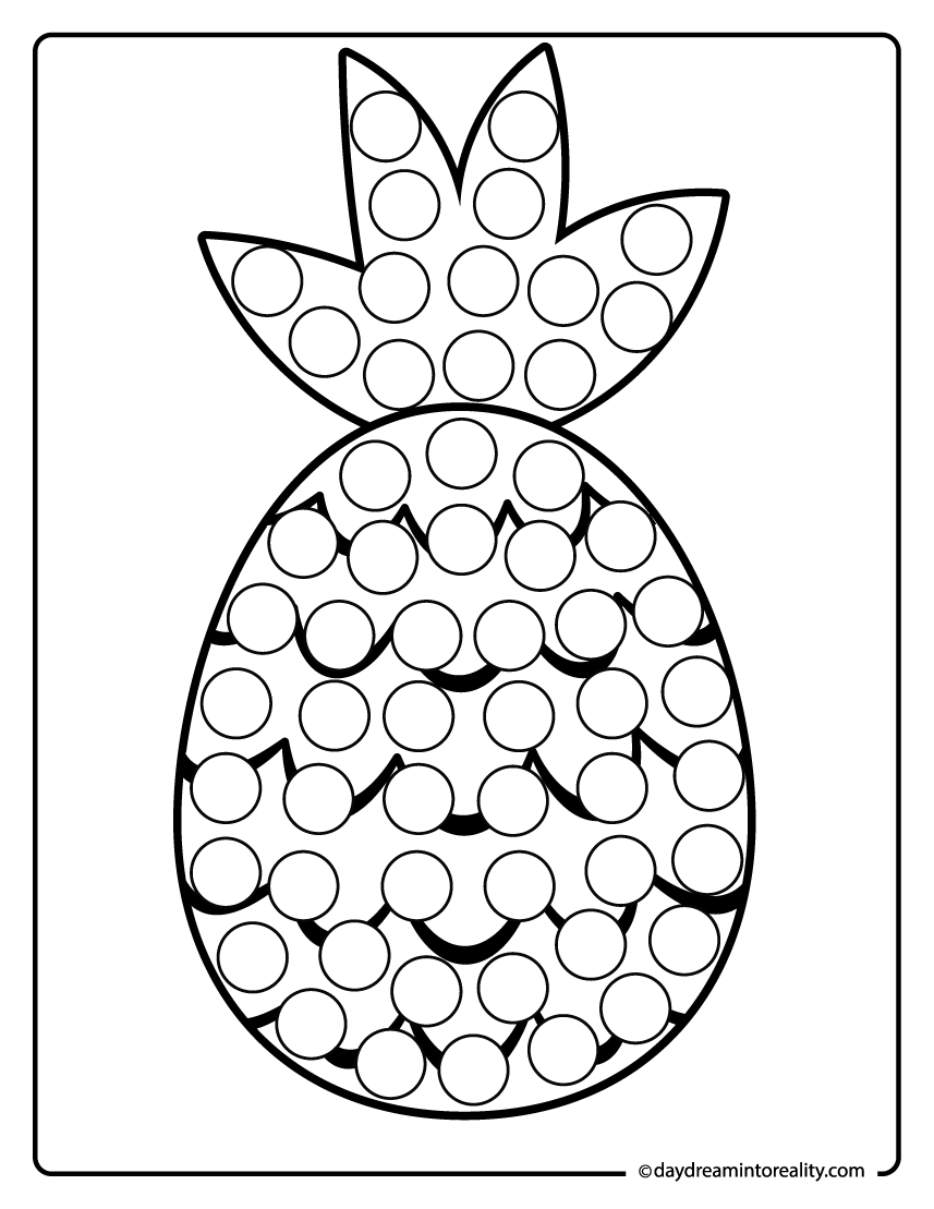 Pineapple fruit dot marker printable for summer