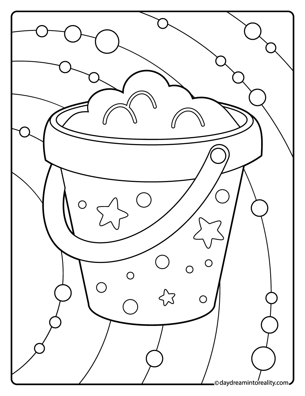 Sand bucket coloring page