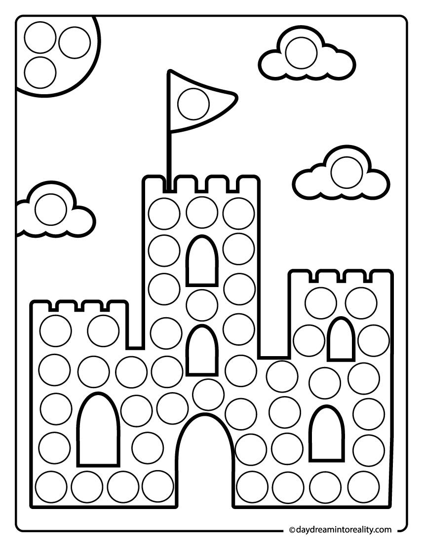 Sandcastle dot marker page