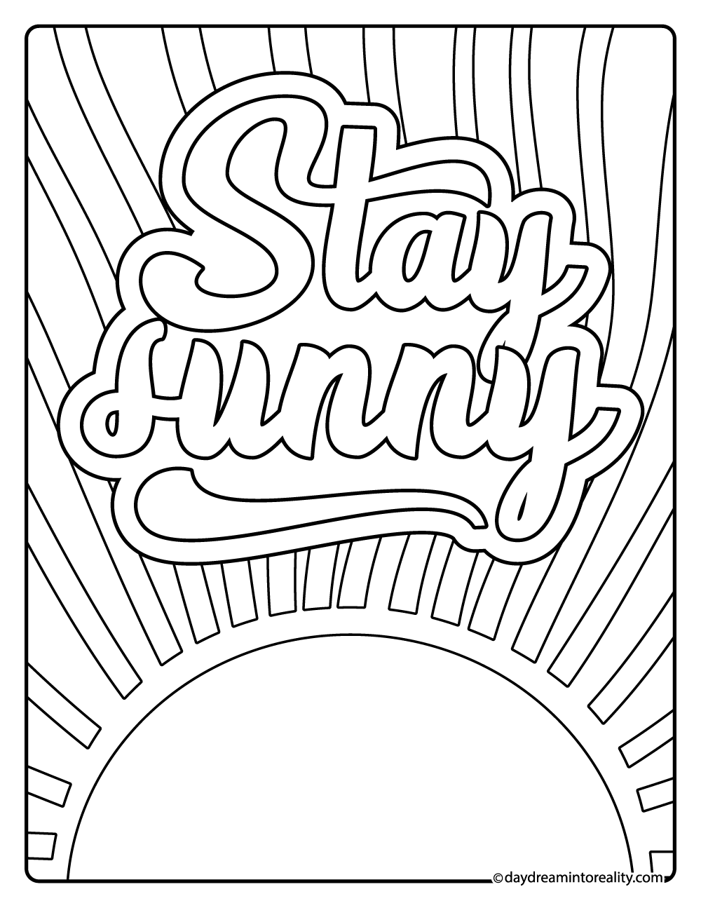 Stay sunny coloring page