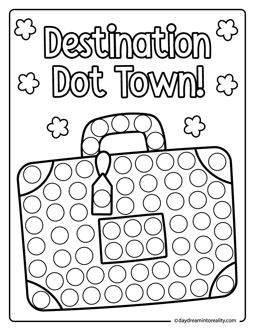 Travel suitcase summer dot marker activity for kids