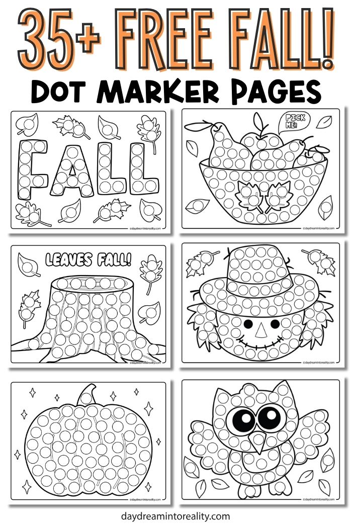 Fall Dot Marker Pages Collage Pinterest Image 3