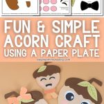 Paper plate acorn craft Pinterest image 1