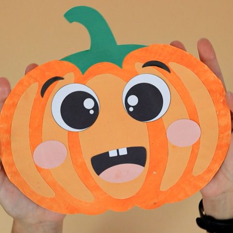 cute paper plate pumpkin craft for kids