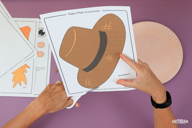 Paper Plate Scarecrow Craft For Kids | Free PDF Template ~ Daydream ...