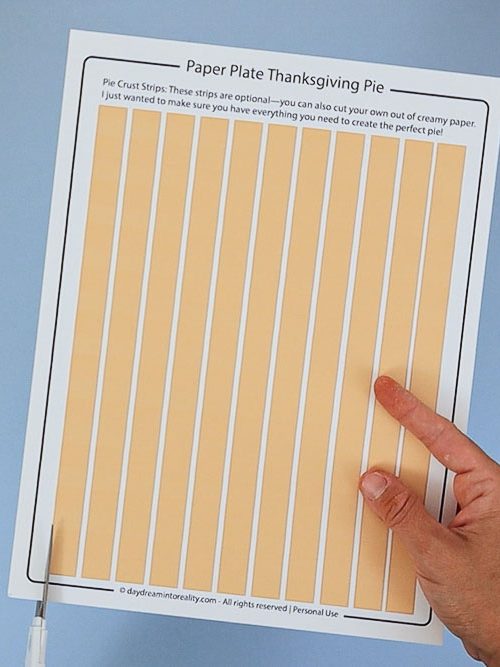 printed pie crust strip (lattice) template