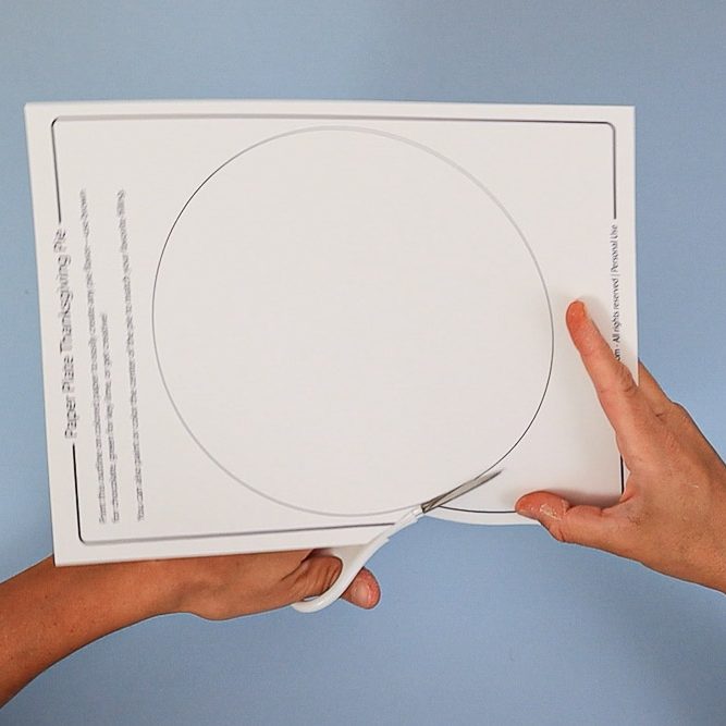 cutting out the template pie filling circle