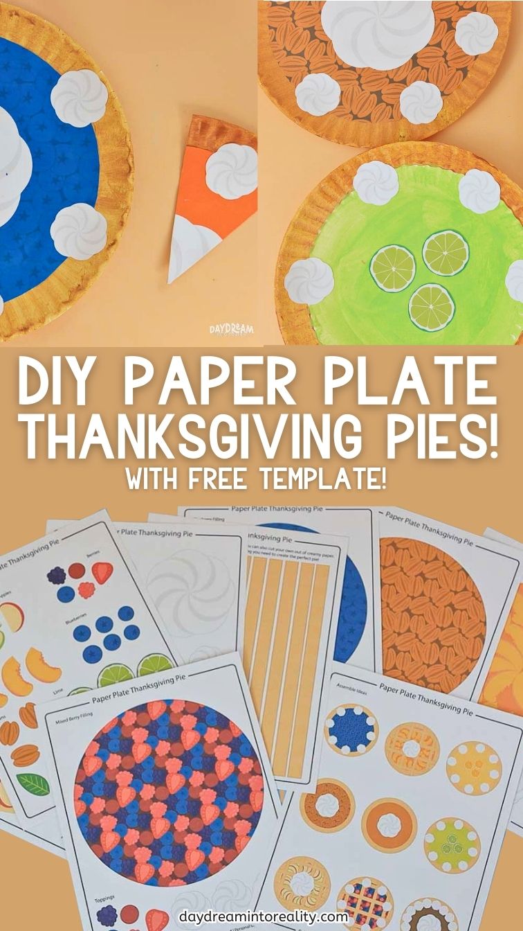 paper plate thanksgiving pie. Image for Pinterest #2