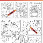 fall season coloring pages free activity pack, printable autumn worksheets for kids with pumpkins, corn, and cozy doodles