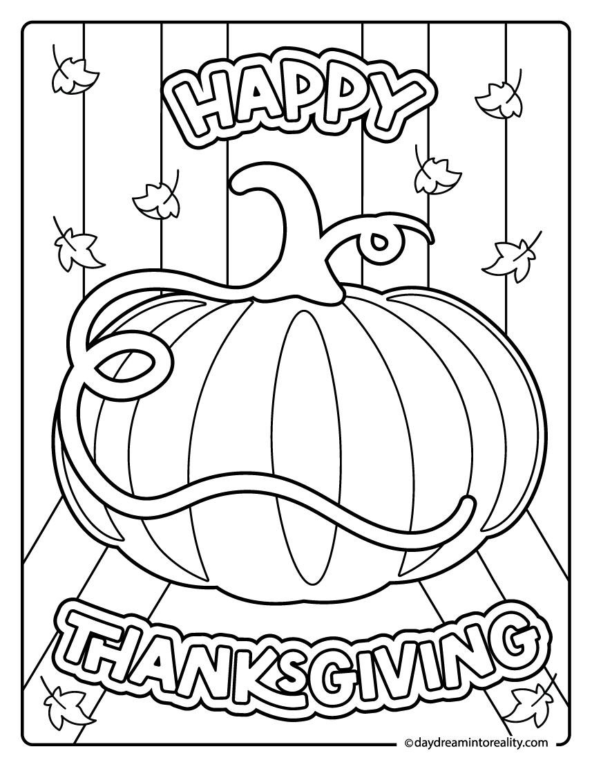 thanksgiving pumpkins coloring sheet with festive letters!