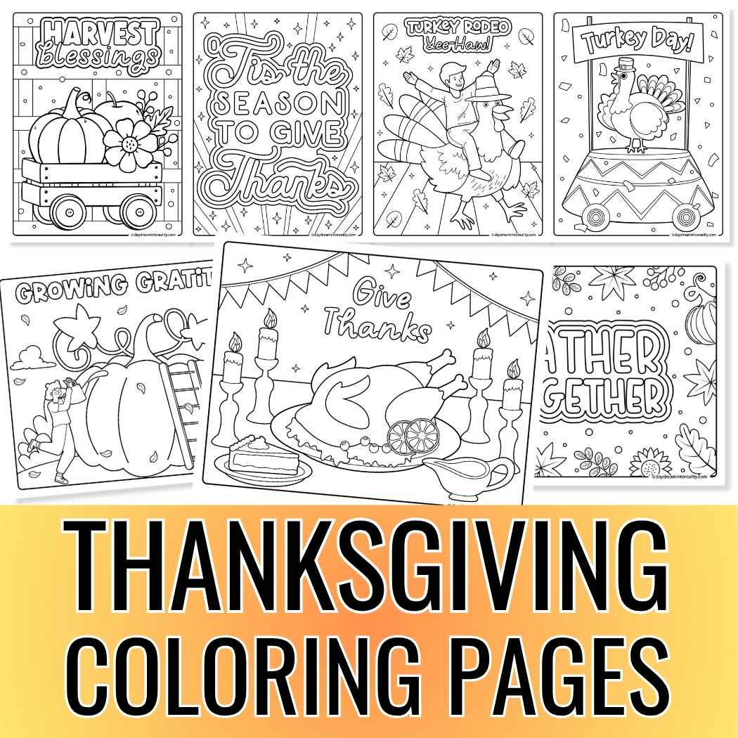 thanksgiving day coloring pages bundle with free printable sheets for kids and adults