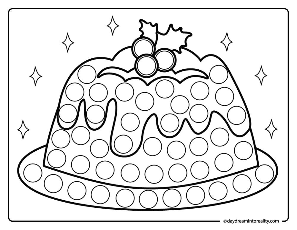 Christmas pudding dot marker sheet for kids and early learners
