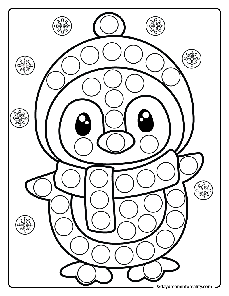 Penguin dot marker page for toddlers and preschool children