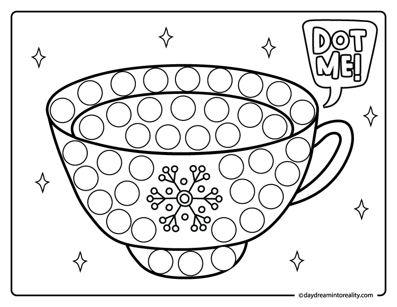 Warm drink dot marker coloring activity for kids
