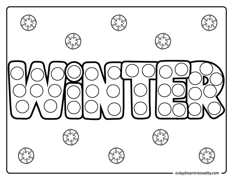 Winter word dot marker printable learning activity for kids