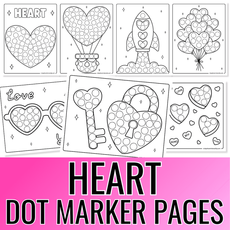 20+ Heart Dot Marker Printables For Kids | Free PDF Pages