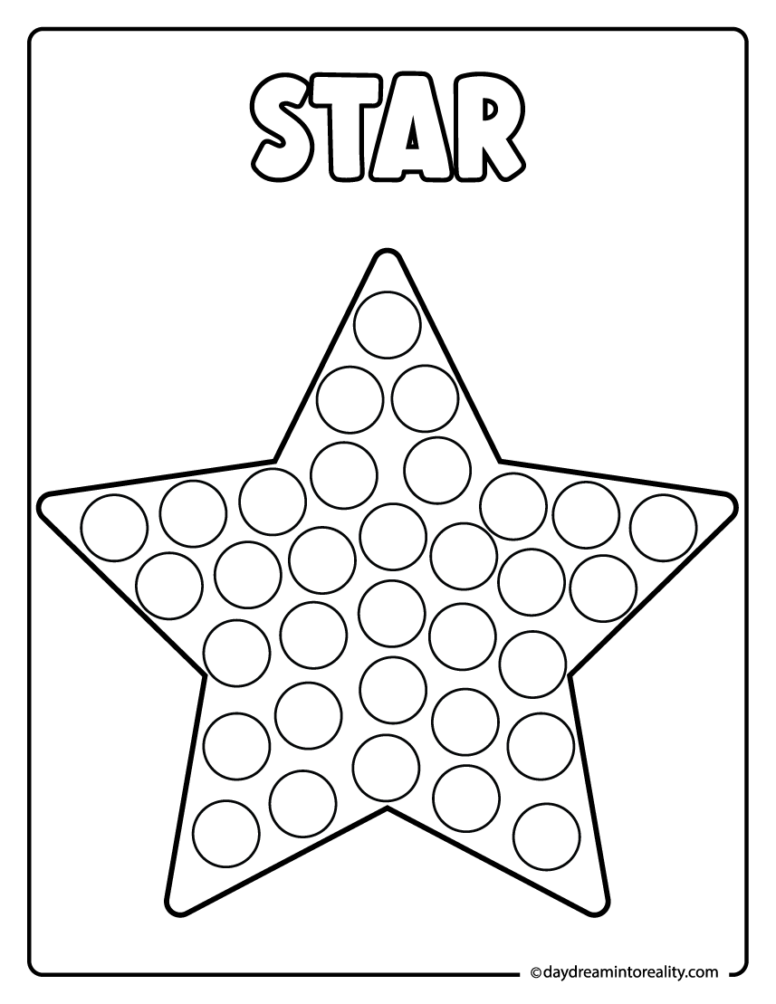 Star dot marker worksheet for preschool and kindergarten dot marker fun.