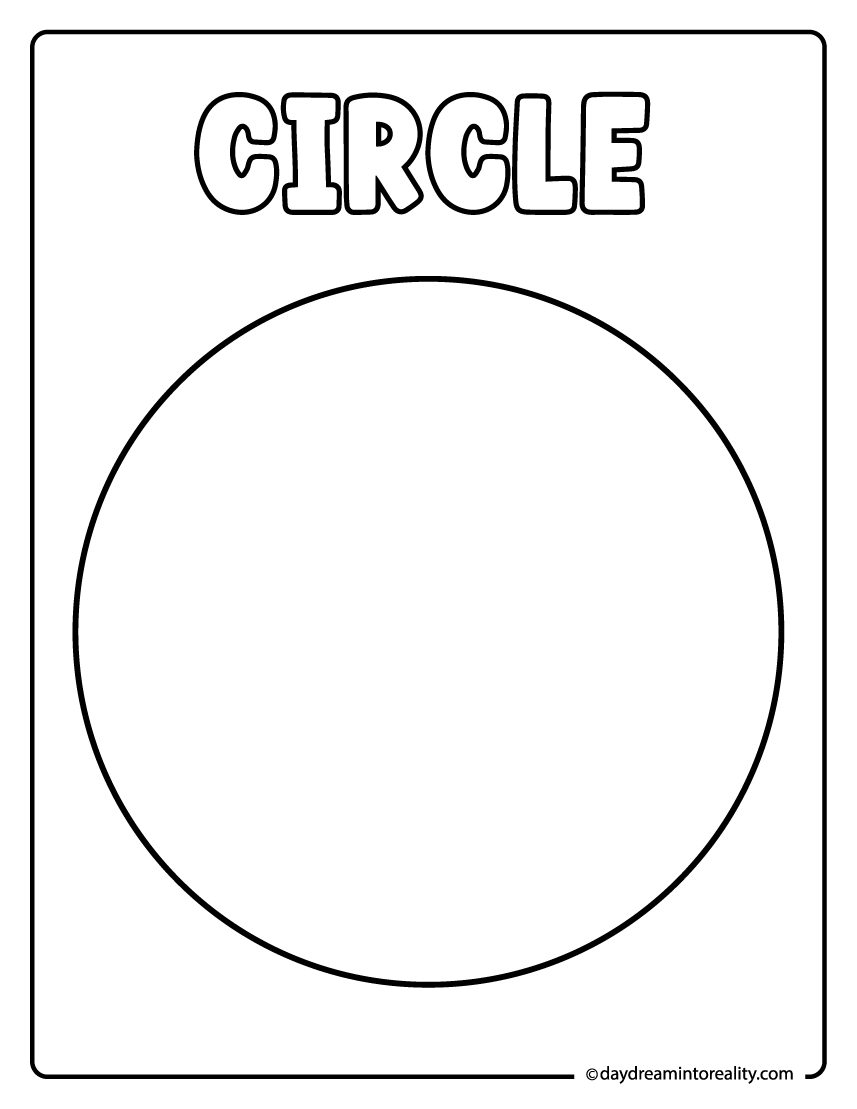 Circle coloring page with large bold outline for kids.