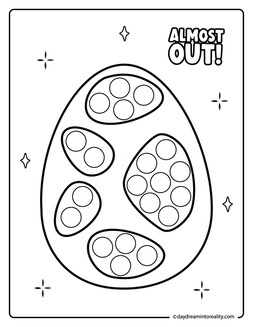 Dinosaur egg with spots dot marker printable for preschool kids.