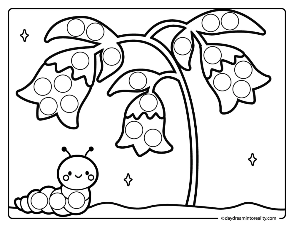 bluebell flower dot marker printable for kids flower activity worksheet