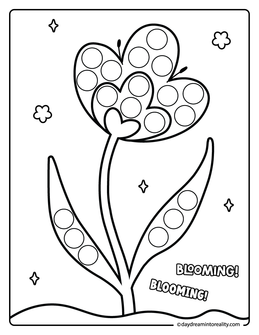 cute flower dot marker printable for preschool dab a dot activity