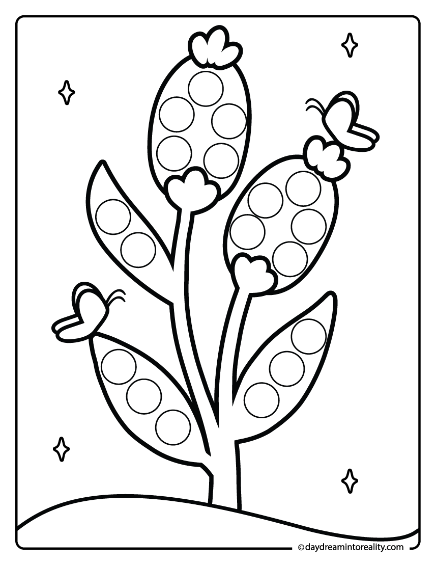 flower buds dot marker printable for kids flower activity page