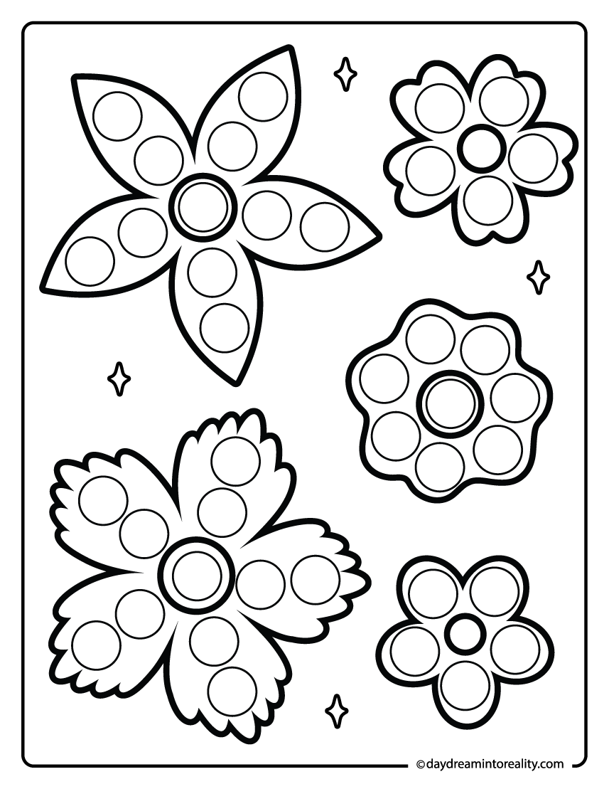 flower set dot marker printable for preschool activity worksheet
