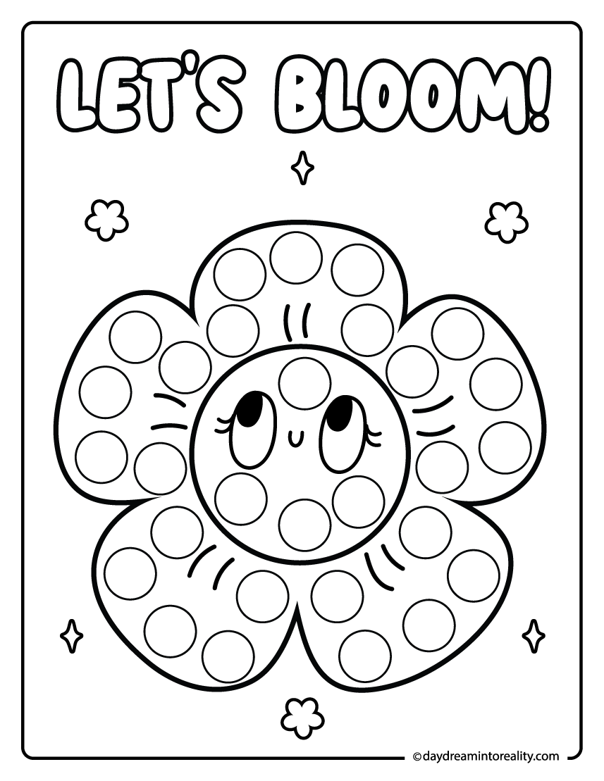 smiling flower dot marker printable for preschool dab a dot activity