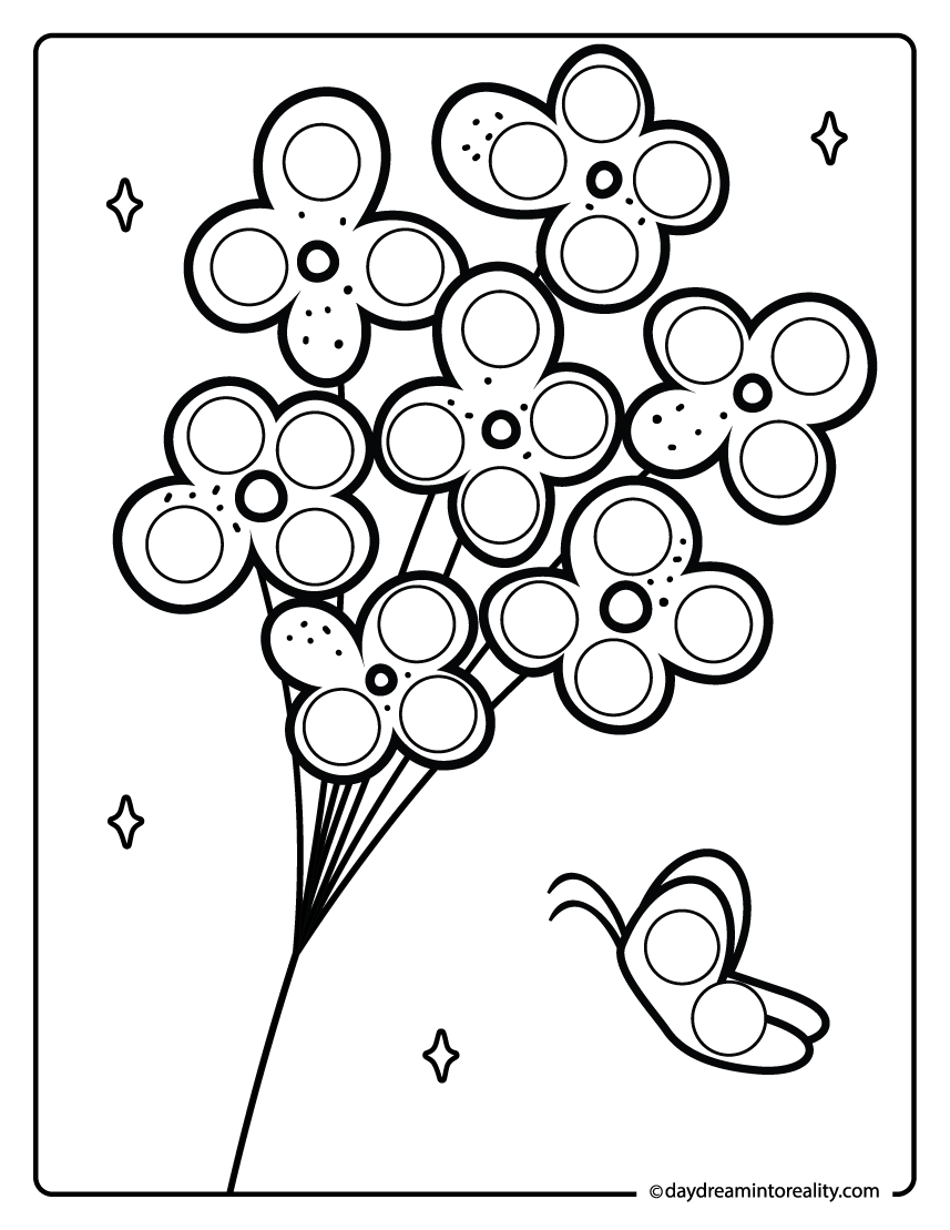 wildflower cluster dot marker printable for kids flower activity page